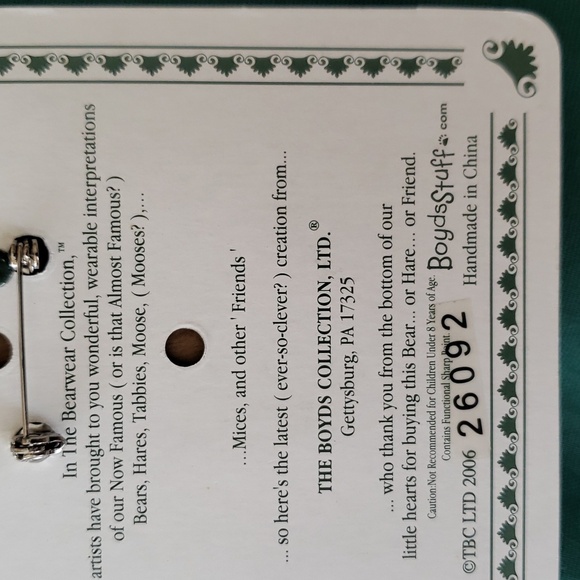 Boyds Bear Christmas Pin - Picture 8 of 9